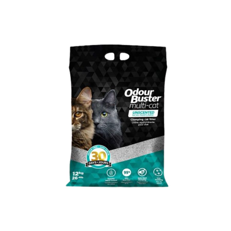 Arena Odour Buster Multi Cat 12Kg: Solución avanzada para hogares con múltiples gatos. 🐾 Tecnología de eliminación de olores, ultra libre de polvo y aglomeración fuerte.