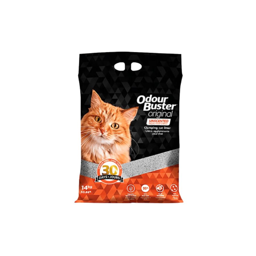 Arena Odour Buster Original 14Kg: Alta calidad, elimina olores y bacterias. 🐱 100% natural y 99,9% libre de polvo. Ideal para hogares con gatos sensibles.