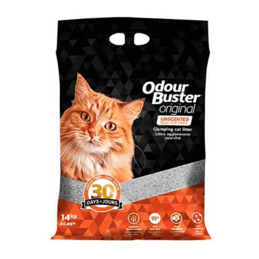 Arena Odour Buster Original 14Kg: Alta calidad, elimina olores y bacterias. 🐱 100% natural y 99,9% libre de polvo. Ideal para hogares con gatos sensibles.