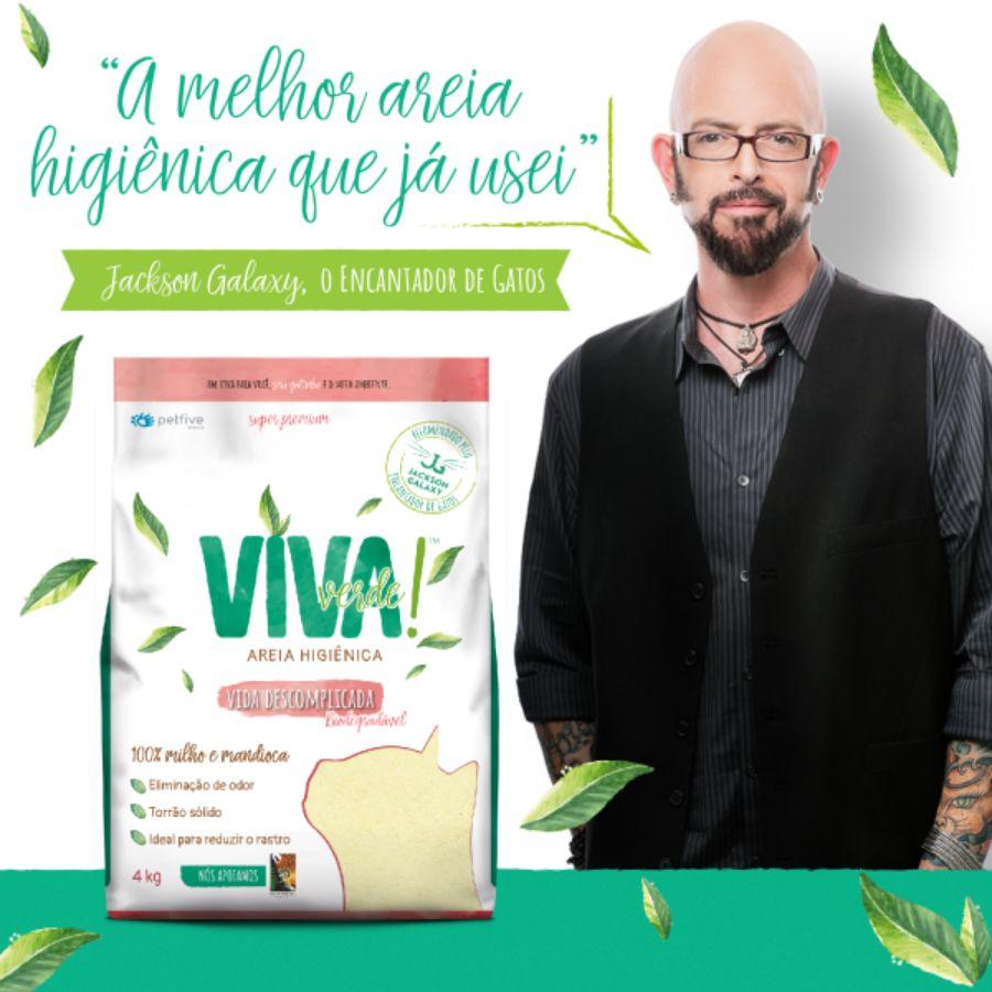 Arena Sanitaria Ecológica Viva Verde 4 kg, hecha de maíz y yuca. Biodegradable, controla olores, aglutina al instante y es desechable por el inodoro.🌿🐱