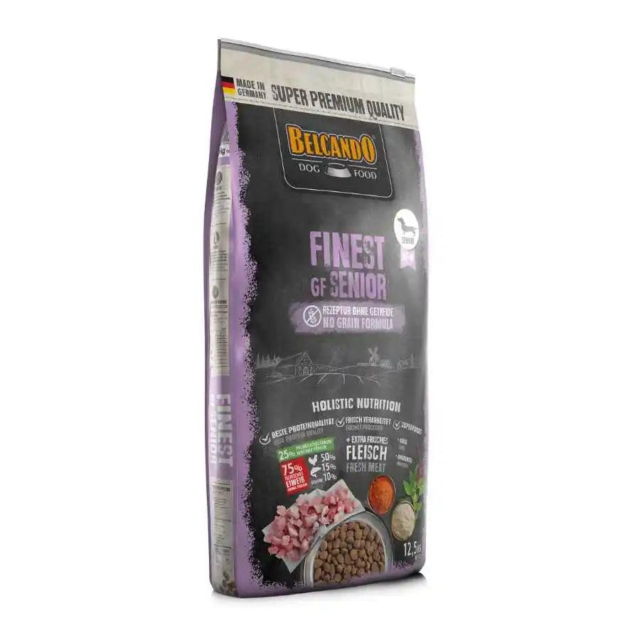 Confía en BELCANDO Finest Grain Free Senior 1kg 🐕🌟, ideal para perros mayores con sensibilidad a los cereales, enriquecido con carne fresca de ave y kril para soportar la salud en la etapa senior de tu fiel amigo