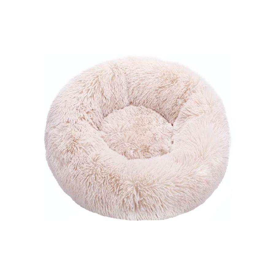 Cama Antiestrés para Perros y Gatos 70cm, felpa suave y base impermeable. Ideal para reducir la ansiedad y proporcionar un descanso cómodo y seguro.