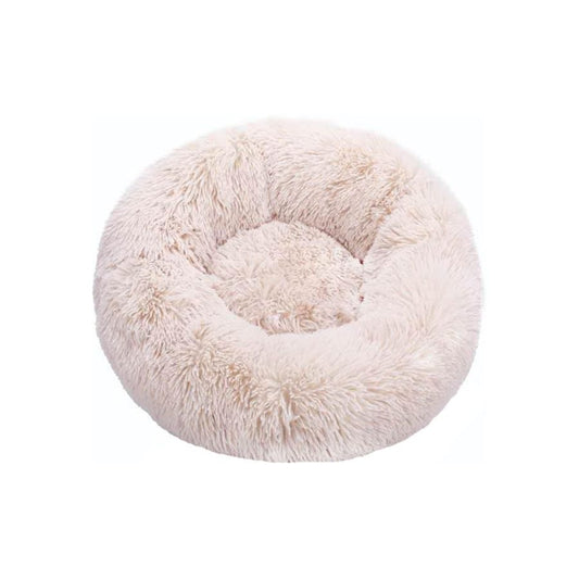 Cama Antiestrés para Perros y Gatos 80cm, felpa suave y base impermeable. Ideal para reducir la ansiedad y proporcionar un descanso cómodo y seguro.