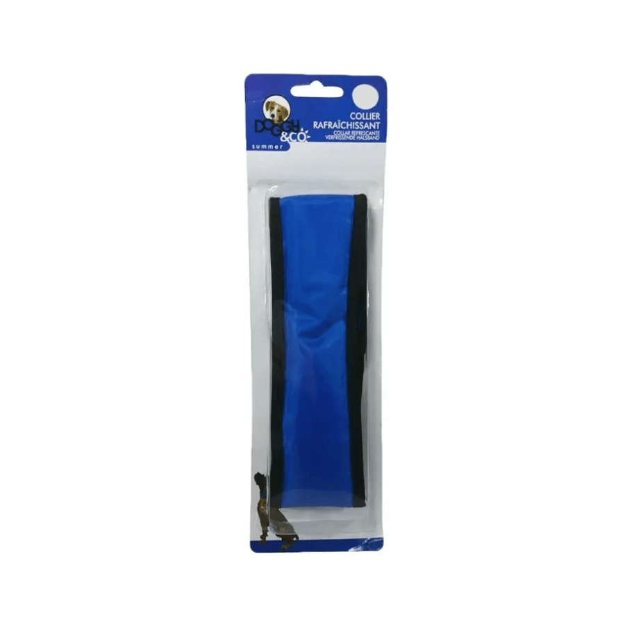 Mantén a tu mascota fresca con el Collar Refrescante Talla S. Ideal para días calurosos, contiene un gel refrigerante que ayuda a reducir el calor corporal de forma segura y efectiva. ¡Perfecto para cualquier actividad en verano! 🌞🐕