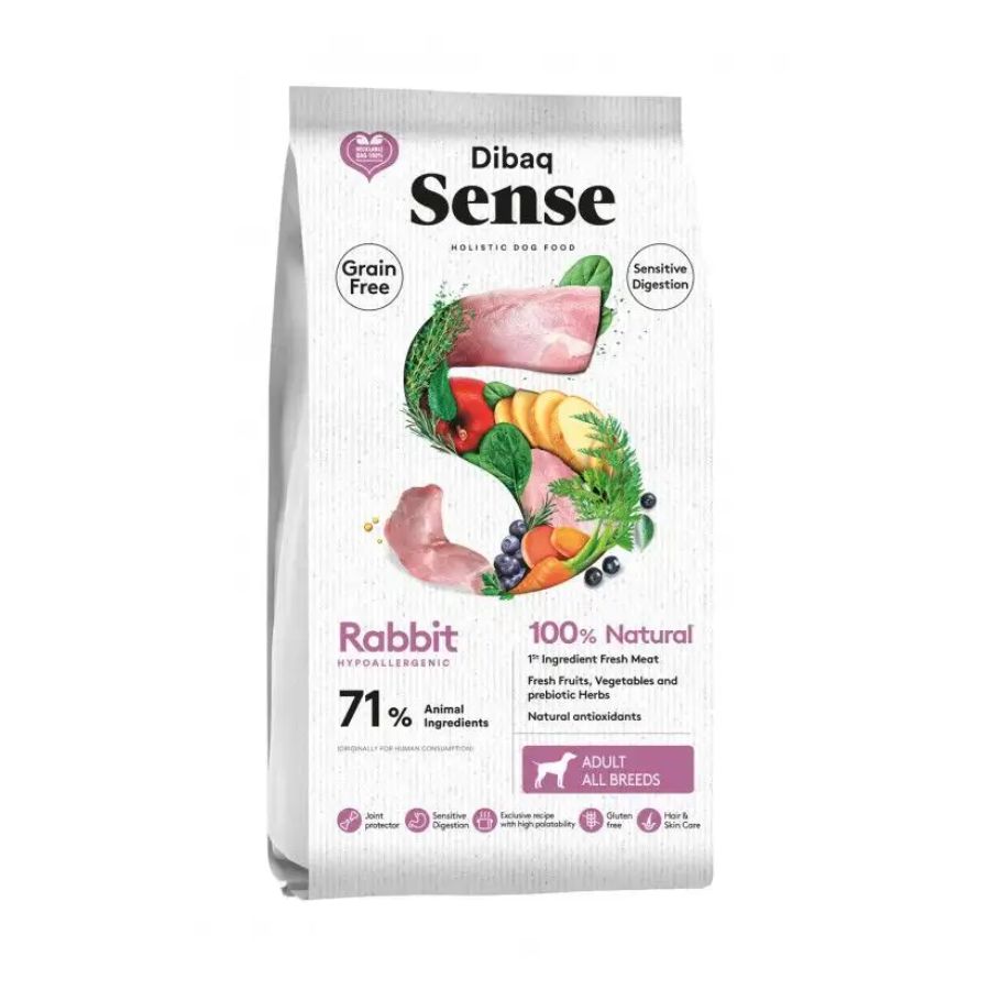 Dibaq Sense Conejo para Perro Adulto 10kg🐶, receta hipoalergénica sin cereales, ideal para perros con digestión sensible.