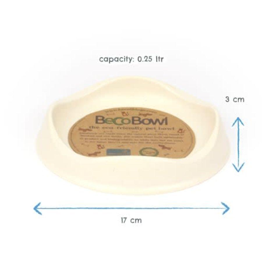 Beco Bowl Gato Azúl, comedero ecológico con bordes bajos y base antideslizante. Hecho de bambú reciclado y cáscara de arroz, seguro y cómodo para tu gato.