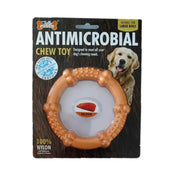 Antimicrobial Nylon Circulo-Salmón: Juguete dental para perros, con sabor delicioso y protección antibacterial. Ideal para masticar y cuidar la higiene bucal de tu perro. 🐶