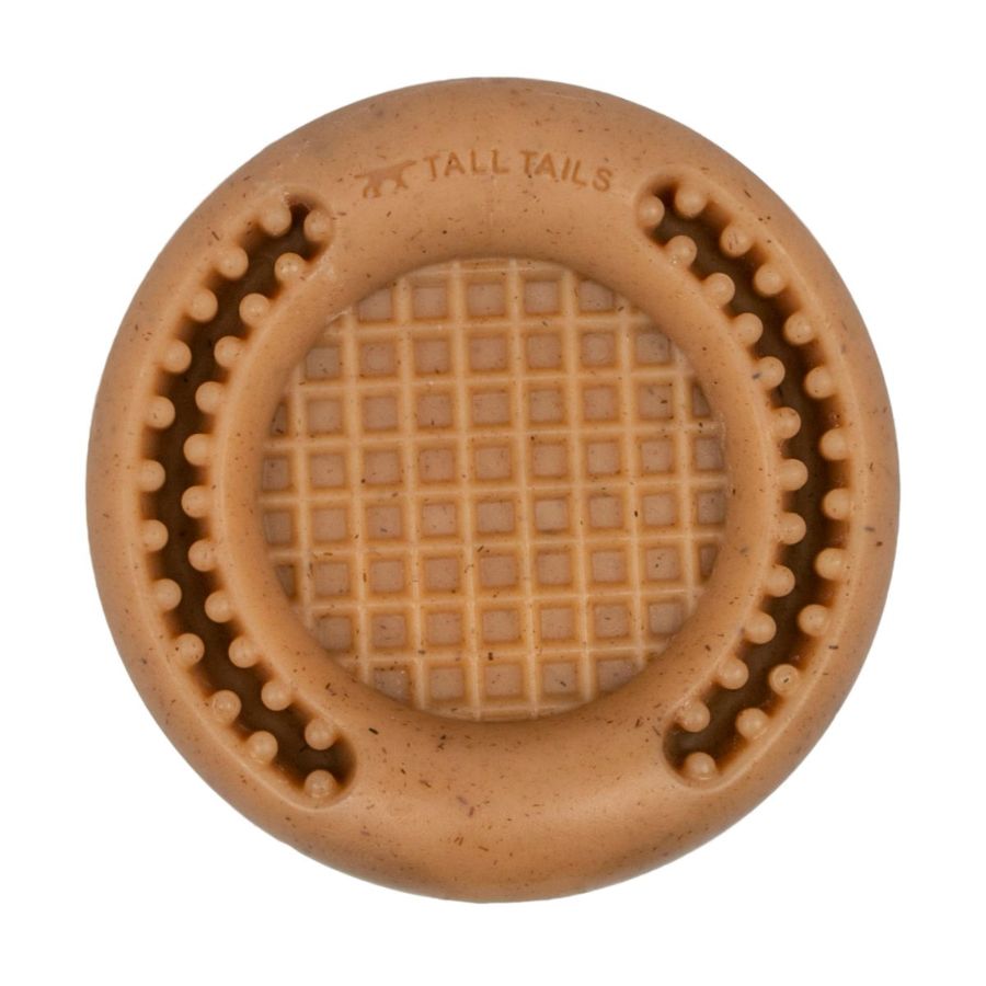 Juguete Waffle Masticable Sabor Tocino 🐾, duradero y divertido con aroma a tocino, ideal para masticar y jugar con snacks. Apto para perros activos.