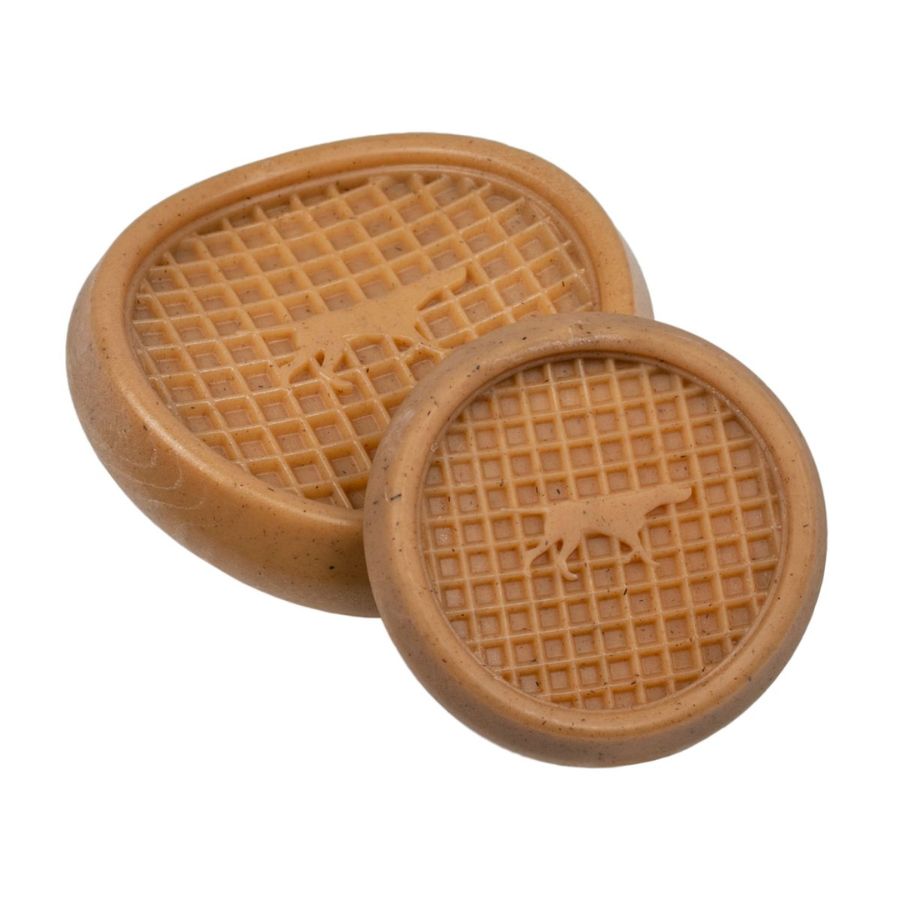 Juguete Waffle Masticable Sabor Tocino 🐾, duradero y divertido con aroma a tocino, ideal para masticar y jugar con snacks. Apto para perros activos.