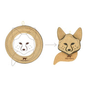 Juguete Zorro de Cuero Natural y Lana 🦊, seguro y ecológico, ideal para perros pequeños en juegos de buscar y tirar. Sin químicos ni colorantes.