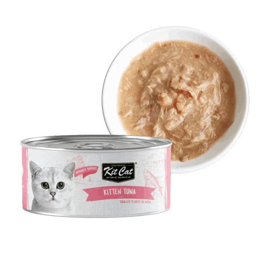 Kit Cat Deboned Kitten Tuna Flakes Toppers: Comida complementaria para gatitos. 🐱 Nutrición óptima y deliciosa, ideal desde los 2 meses. Combinable con pienso seco