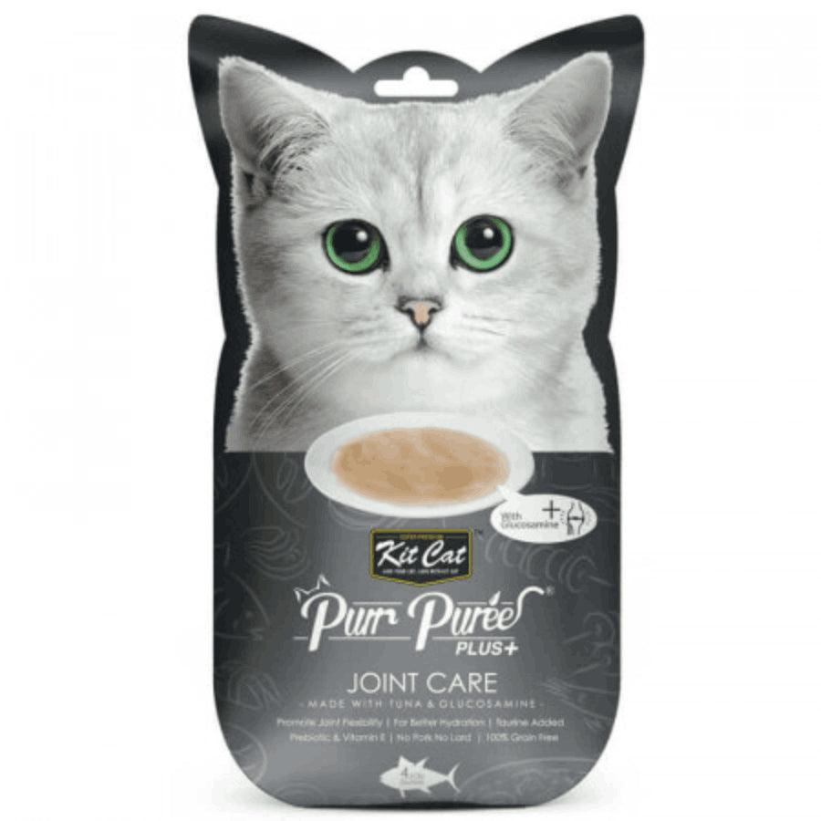 Kit Cat Purr Plus Joint Care Atún: Snack para gatos con glucosamina y atún fresco. 🐱 Natural, bajo en calorías y enriquecido con Omega 3, Taurina y Vitamina E.