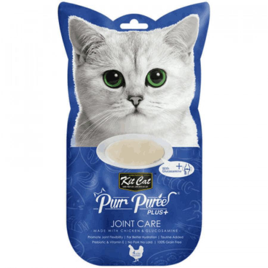 Kit Cat Purr Plus Joint Care Pollo: Snack enriquecido con glucosamina. 🐱 Ideal para gatos desde los 2 meses. Natural, bajo en calorías y sin cereales."