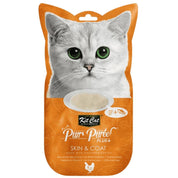 Kit Cat Purr Plus Skin & Coat Pollo: Snack cremoso para salud de piel y pelaje de gatos. 🐱 Con atún y aceite de pescado, rico en Omega 3 y 6. Ideal desde los 2 meses.