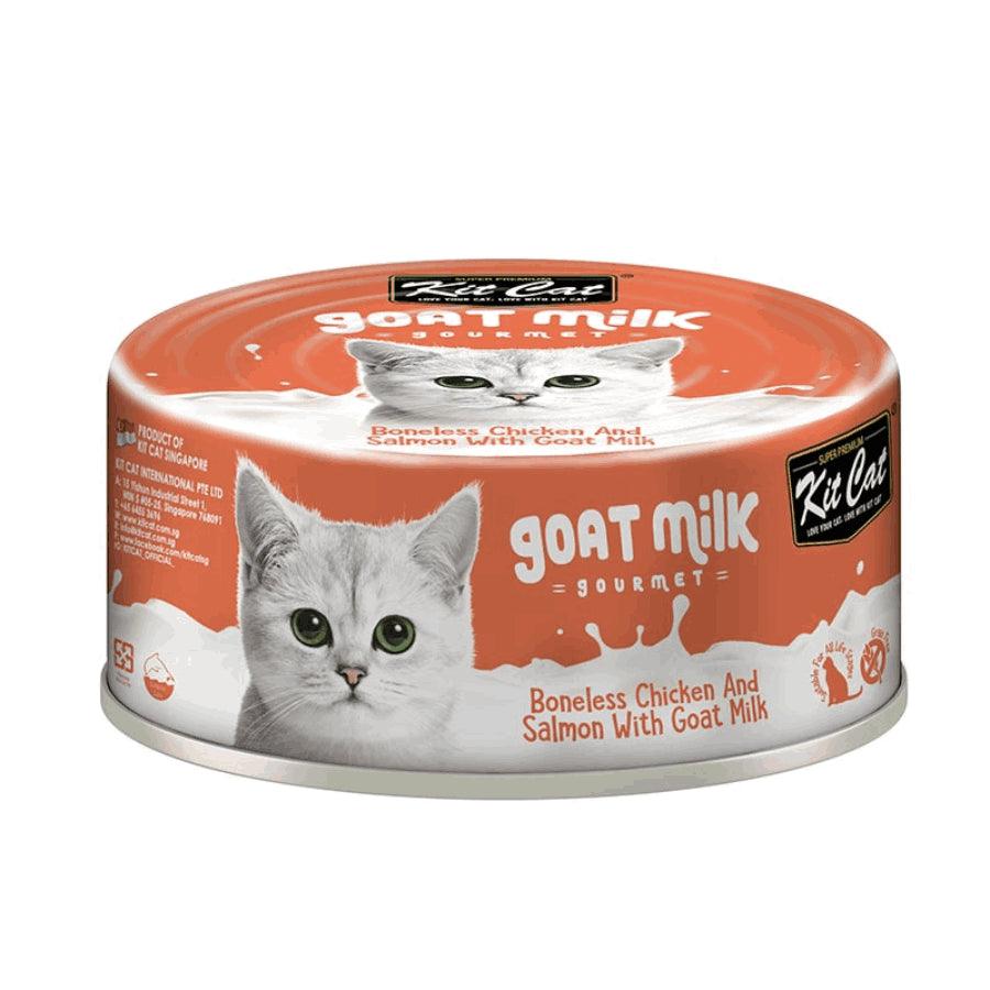 Kit Cat Goat Milk Gourmet Pollo & Salmón: Una experiencia culinaria complementaria y nutritiva para gatos. 🐱 Con leche de cabra, pollo y salmón, libre de granos.