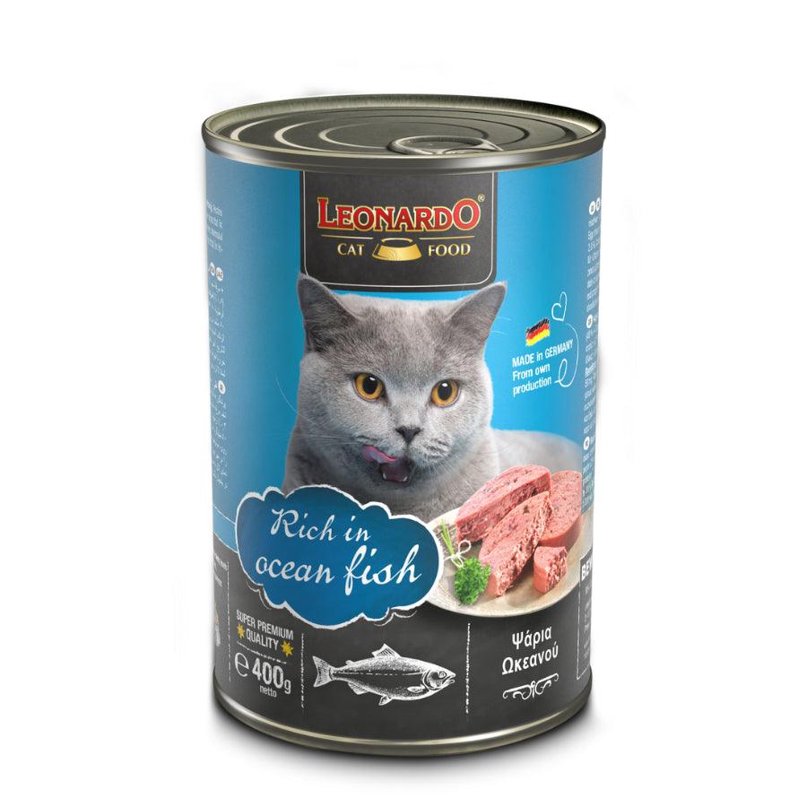 LEONARDO® Quality Selection Pescado: Alimento húmedo para gatos con 400gr de pescado marino fresco. 🐟 Alta calidad y perfecto para dietas BARF, ¡saludable y delicioso! 🐾