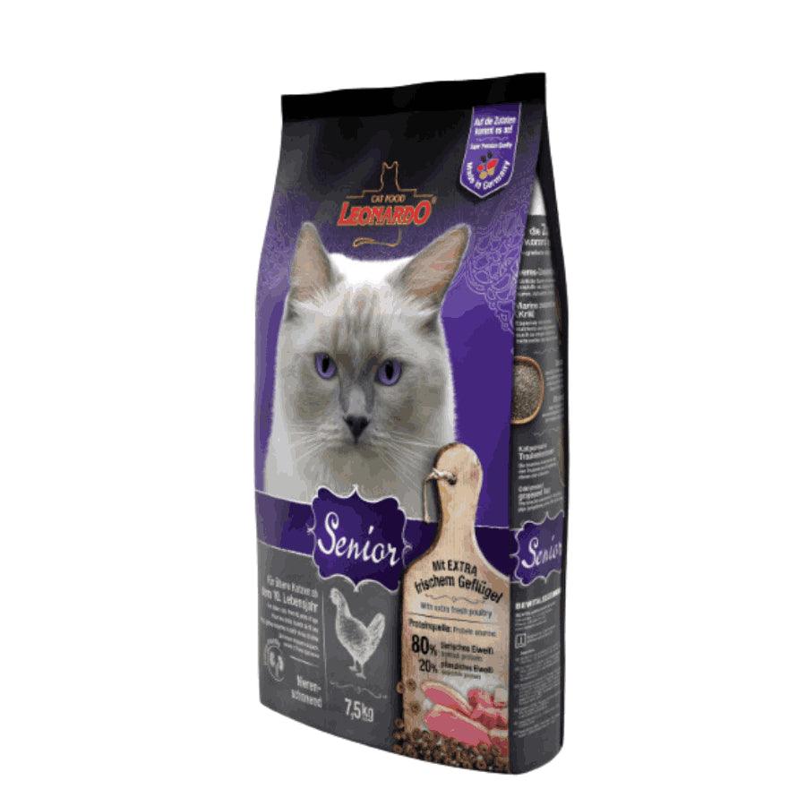 Leonardo Adulto Senior 7.5kg 🐾👴, nutrición especializada para gatos mayores de 10 años. Soporta la salud renal, cardíaca y promueve un pelaje brillante con krill y chía.