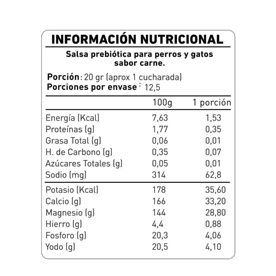 Salsa Sazonador Natural Prebiótica Meaty Sauce NUP! PETS. Mejora la nutrición y fortalece el sistema inmune y digestivo de tu mascota. 🐶🐱