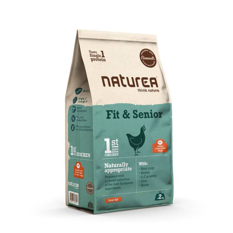 Naturea Fit & Senior Pollo: Alimento para perros adultos y seniors. 🐕 Fórmula especializada, baja en grasa y rica en nutrientes. Libre de maíz, trigo y soya.