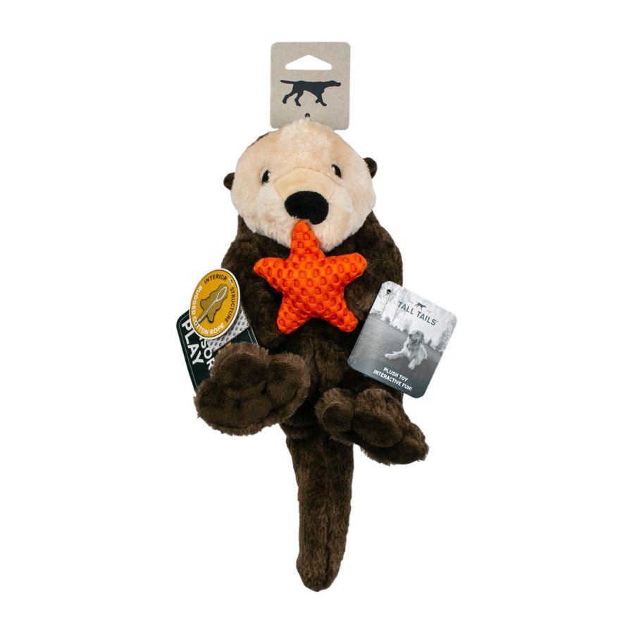 Peluche Nutria con Sonido 🦦, con crinkle y squeaker, hecho de materiales duraderos y reciclados, ideal para mantener a tu perro entretenido y cómodo.