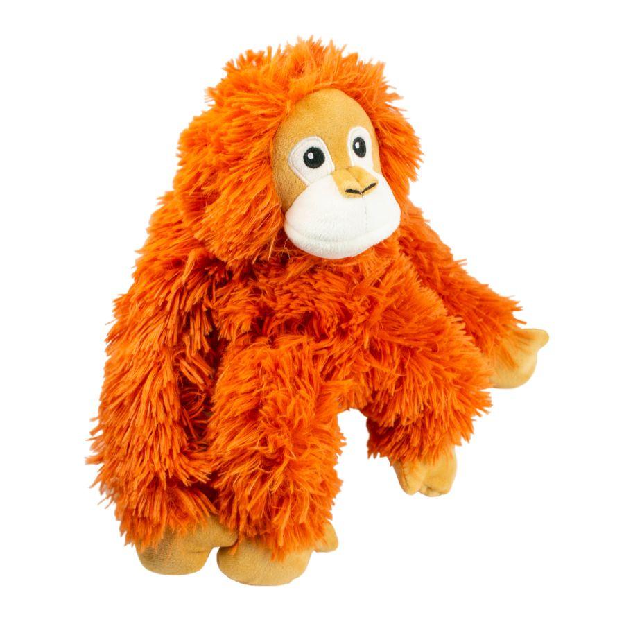 Peluche Orangután con Sonido 🦍, con crinkle y squeaker, hecho de materiales duraderos y reciclados, ideal para juegos y momentos de acurrucarse.