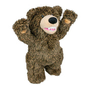 Peluche Oso Grizzly con Sonido 🐻, hecho con tela resistente y relleno reciclado, incluye crinkle y squeaker, ideal para juegos y acurrucarse.