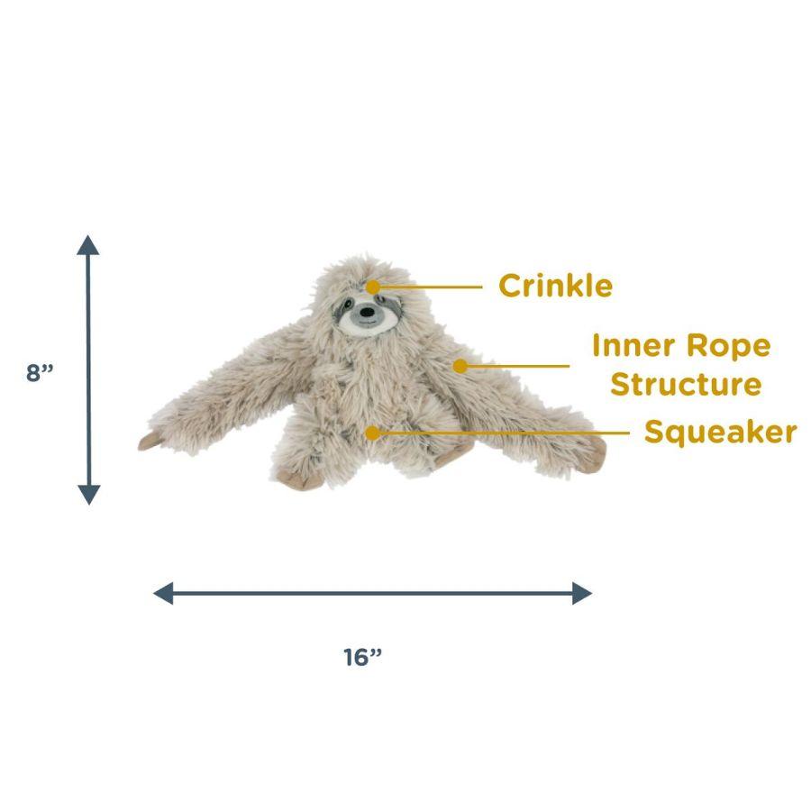 Peluche Perezoso con Sonido 🦥, resistente y divertido, con crinkle y squeaker para mantener a tu perro entretenido y estimulado.