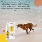 Protector Solar CoolPet SFP 30 🌞, alta protección UVB/UVA para pieles sensibles. Ideal para perros, gatos y animales exóticos. 🐾