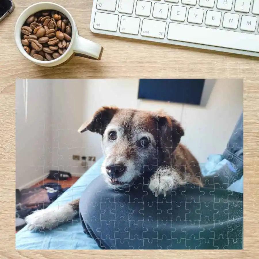 Puzzle Personalizado en Forma Rectángular con Foto de Mascota ❤️: Una forma encantadora y divertida de recordar a tu amigo de cuatro patas. Puzzle de20 x 30 cm, 120 piezas. 🐶😺🧩🎨.