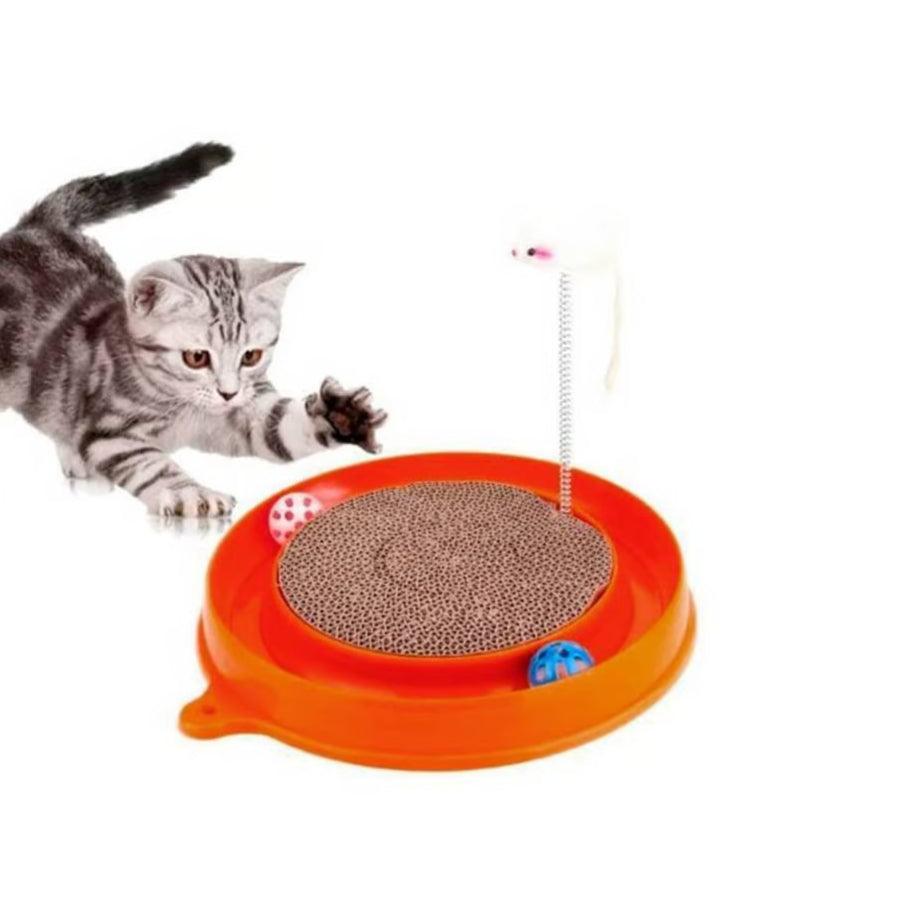 Rascador Tablero con Pelotas y Ratón para Gatos: juguete interactivo que estimula la inteligencia, reduce la ansiedad y protege tus muebles. ¡Diversión garantizada! 🐱🎉