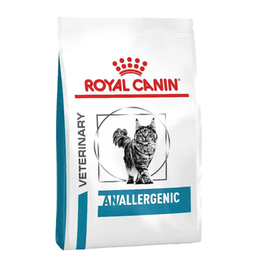 Royal Canin Anallergenic Gato 2Kg 🐾 es ideal para gatos adultos con alergias o intolerancias alimentarias, ofreciendo una dieta equilibrada con proteínas altamente digestibles y un complejo de antioxidantes para una salud óptima.