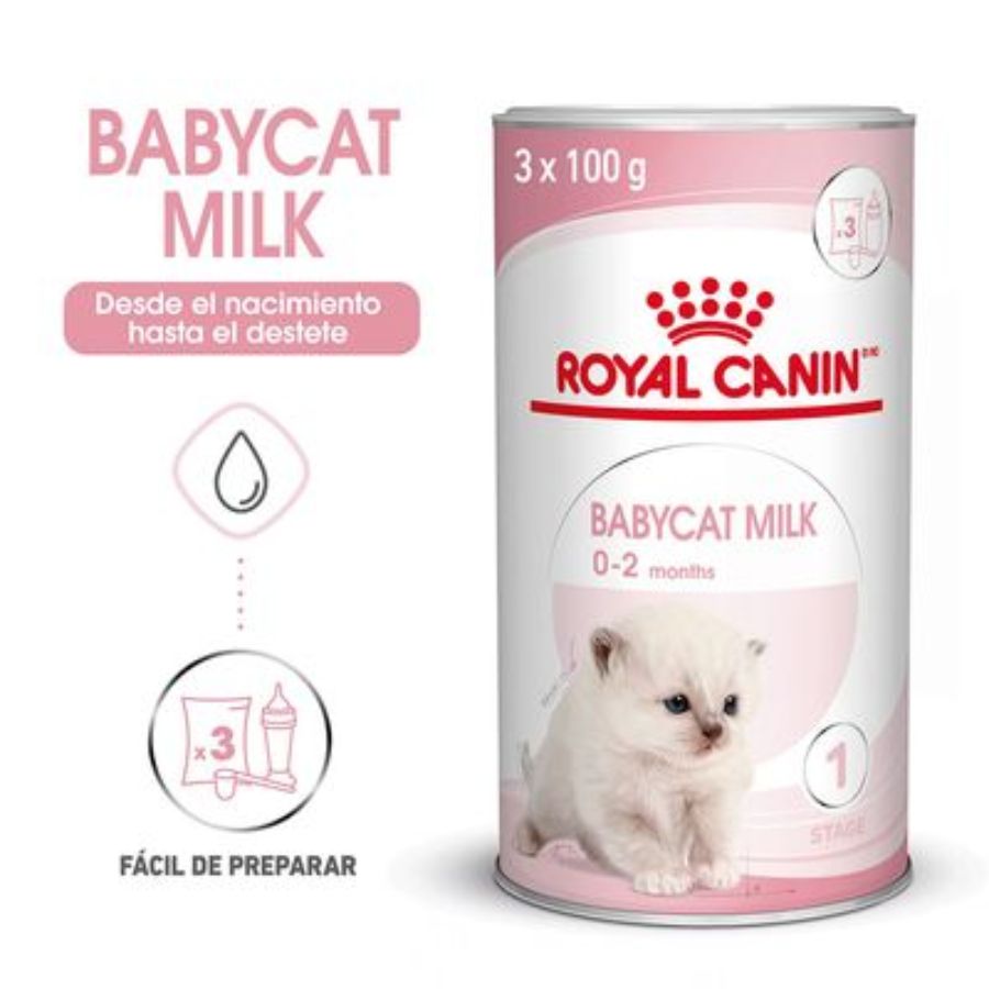 Con Royal Canin Babycat Milk – Leche para Gatitos 300 Gr 🐱🍼, tu gatito disfrutará de un inicio saludable y nutritivo en la vida, replicando la leche materna y enriquecida con DHA para el desarrollo cognitivo y visual.