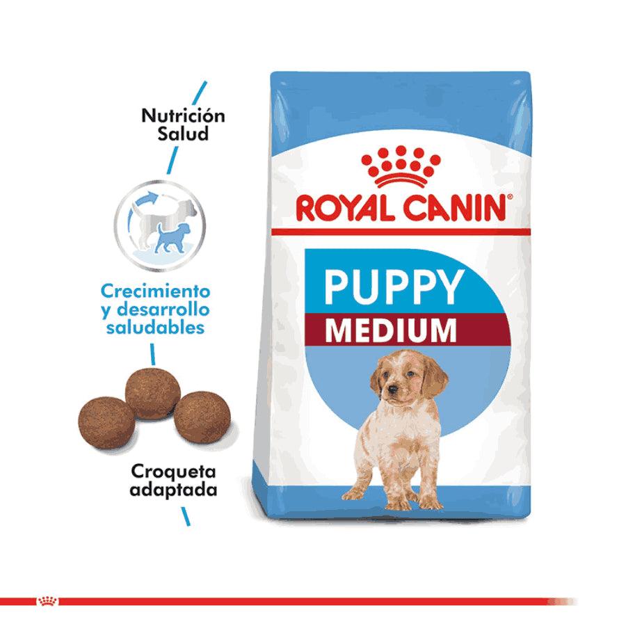 Royal Canin Medium Puppy: Alimento completo para cachorros de raza mediana, apoya crecimiento, desarrollo muscular y óseo, salud digestiva e inmunológica. Ingredientes de alta calidad. 🐶🐾