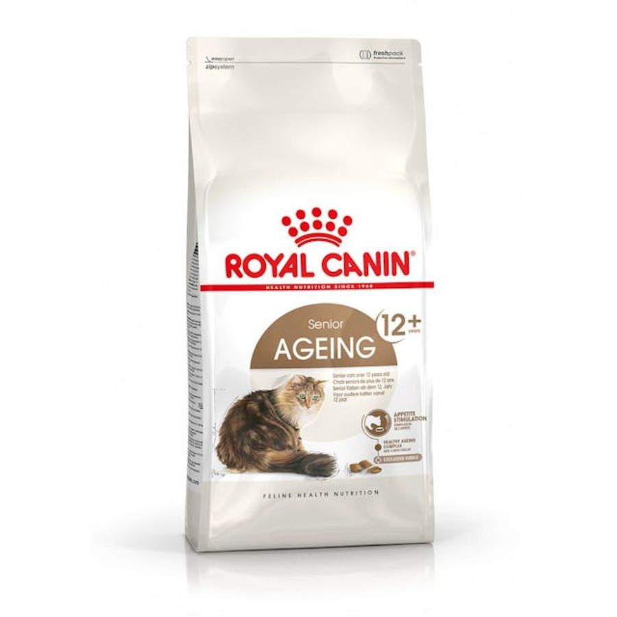 Royal Canin Gato Senior Ageing +12 2kg 🐾 nutre a gatos mayores con antioxidantes, cuidado renal y croquetas de doble textura. Ideal para su salud integral.