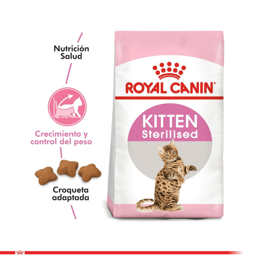 Royal Canin Kitten Sterilised 1.5kg: Alimento diseñado para gatitos esterilizados, equilibra las necesidades nutricionales con control de peso para un desarrollo saludable. 🐱🍲🐾