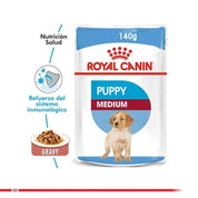 Royal Canin Medium Puppy Pouch: Alimento húmedo completo para cachorros de razas medianas hasta 10 meses. Soporta crecimiento, inmunidad y salud digestiva. Balanceado y sabroso. 🐶🍲🐾