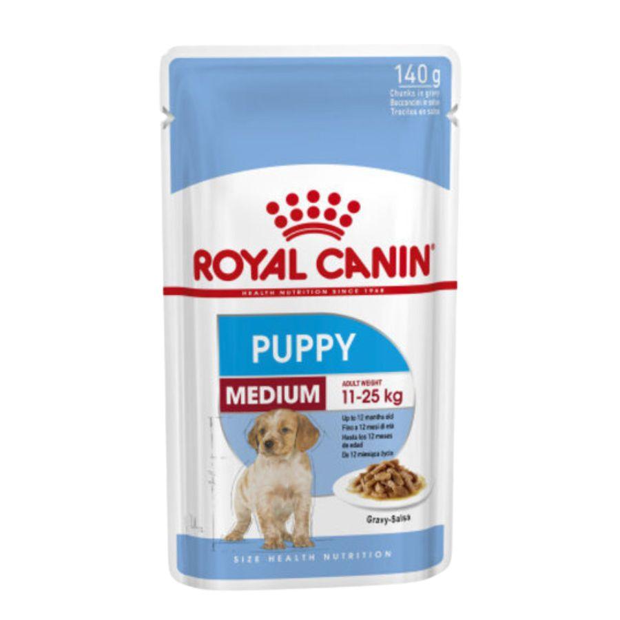 Royal Canin Medium Puppy Pouch: Alimento húmedo completo para cachorros de razas medianas hasta 10 meses. Soporta crecimiento, inmunidad y salud digestiva. Balanceado y sabroso. 🐶🍲🐾