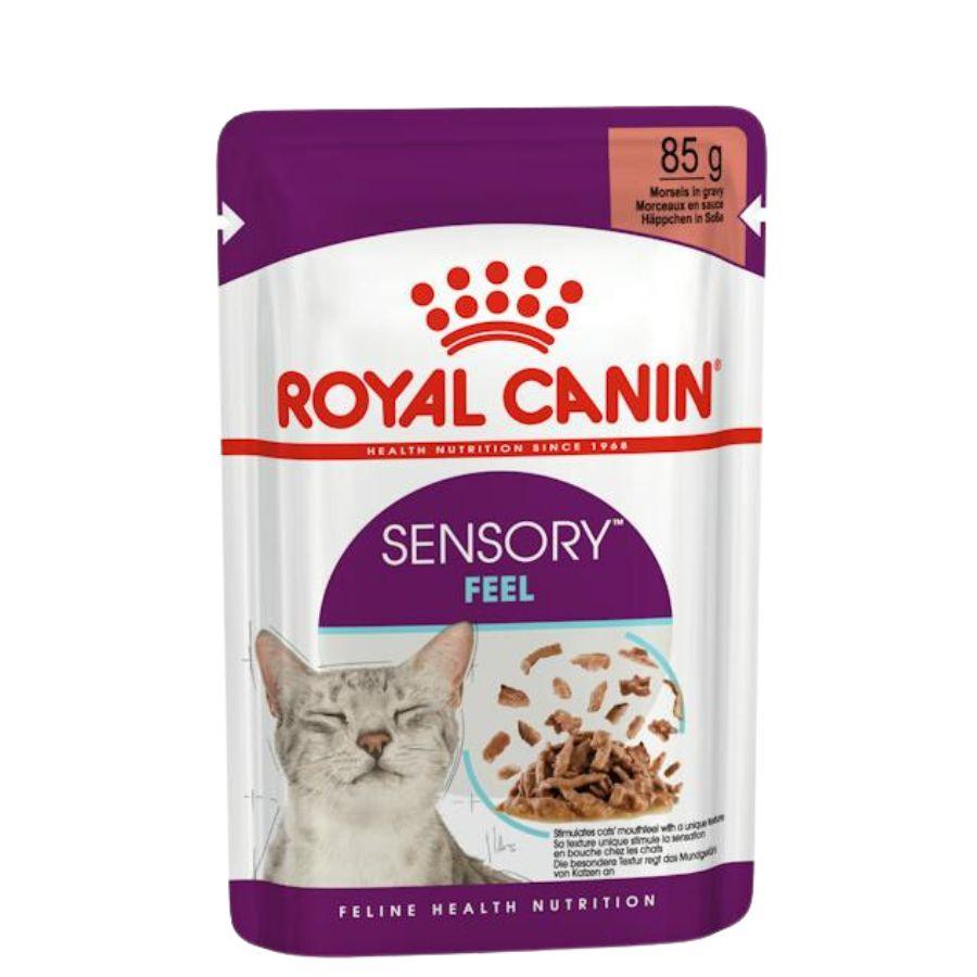 Royal Canin Pouch Sensory Feel: Alimento húmedo para gatos adultos, diseñado para estimular el sentido del gusto y tacto. Apoya la salud urinaria y tiene texturas únicas para una experiencia sensorial enriquecida. 🐱🍲👅