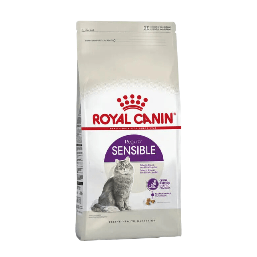 Royal Canin Sensible: Alimento seco para gatos con sensibilidad digestiva. Proteínas altamente digestibles, salud urinaria, equilibrio de flora intestinal y alta palatabilidad. 🐱🐾