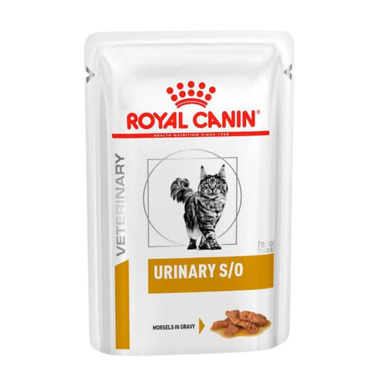 Royal Canin Urinary S/O Pouch 🐱💧, alimento húmedo para gatos con problemas urinarios. Disuelve cálculos de estruvita y reduce formación de cristales.