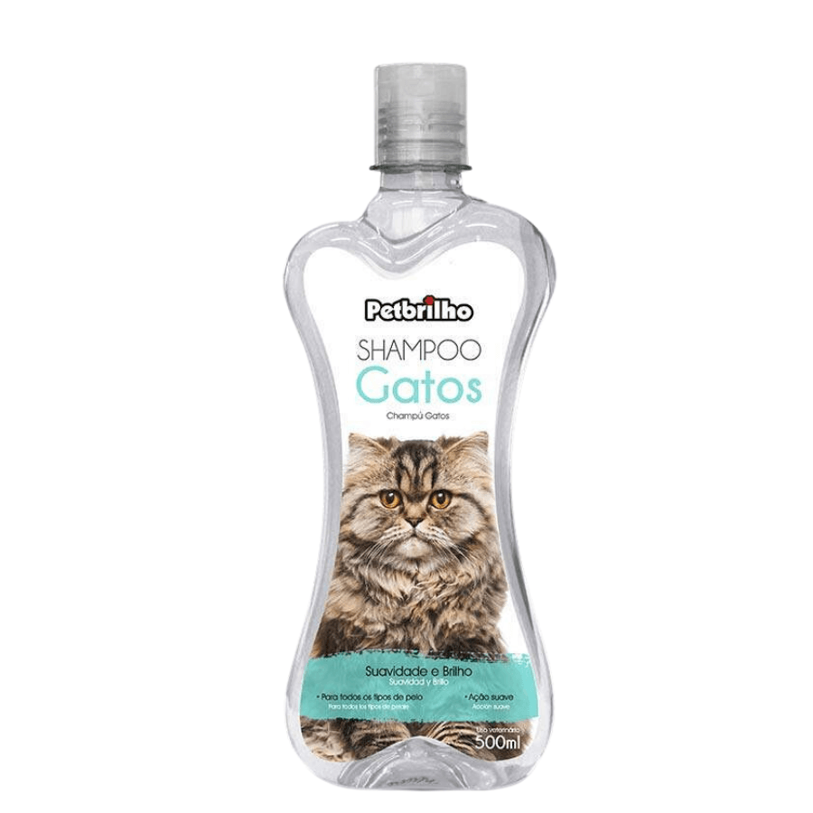 Shampoo para Gatos Petbrilho 500ML: Suavidad y brillo para tu felino 🐱✨. Con pH equilibrado y libre de sulfatos y parabenos, ideal para el cuidado del pelaje natural.