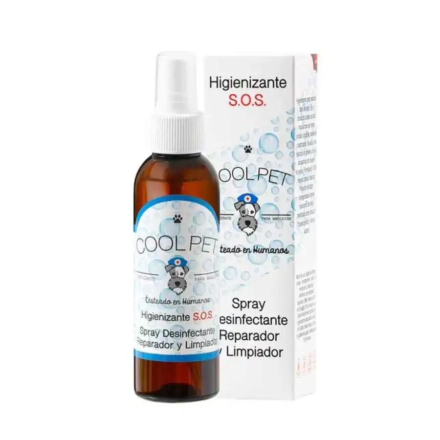 Spray Higienizante S.O.S CoolPet 150ML, desinfectante no tóxico para mascotas 🐾, ideal para patas, heridas y objetos. Biodegradable y libre de alcohol.