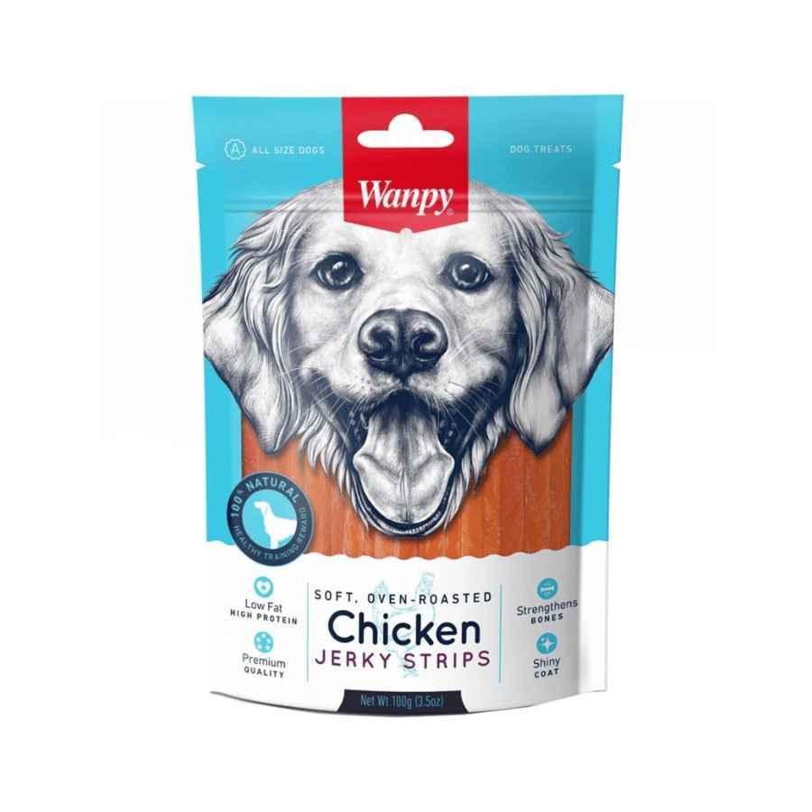 Wanpy Soft Chicken Jerky Strips para Perros 🐕, 100% naturales, altas en proteína y bajas en grasa, ideales para una nutrición balanceada.