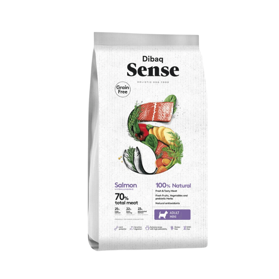 Dibaq Sense Adulto Salmon MINI 2KG: Nutrición completa y salud articular para perros de raza pequeña. 🐾