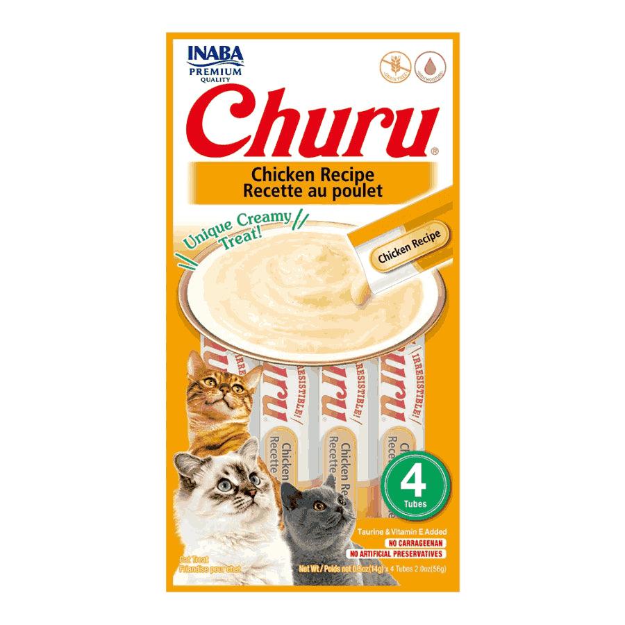 Churu Sabor Pollo: Snack cremoso de pechuga de pollo para gatos, ideal para hidratación y salud. Libre de granos, perfecto para administrar medicamentos. 🐱🍗