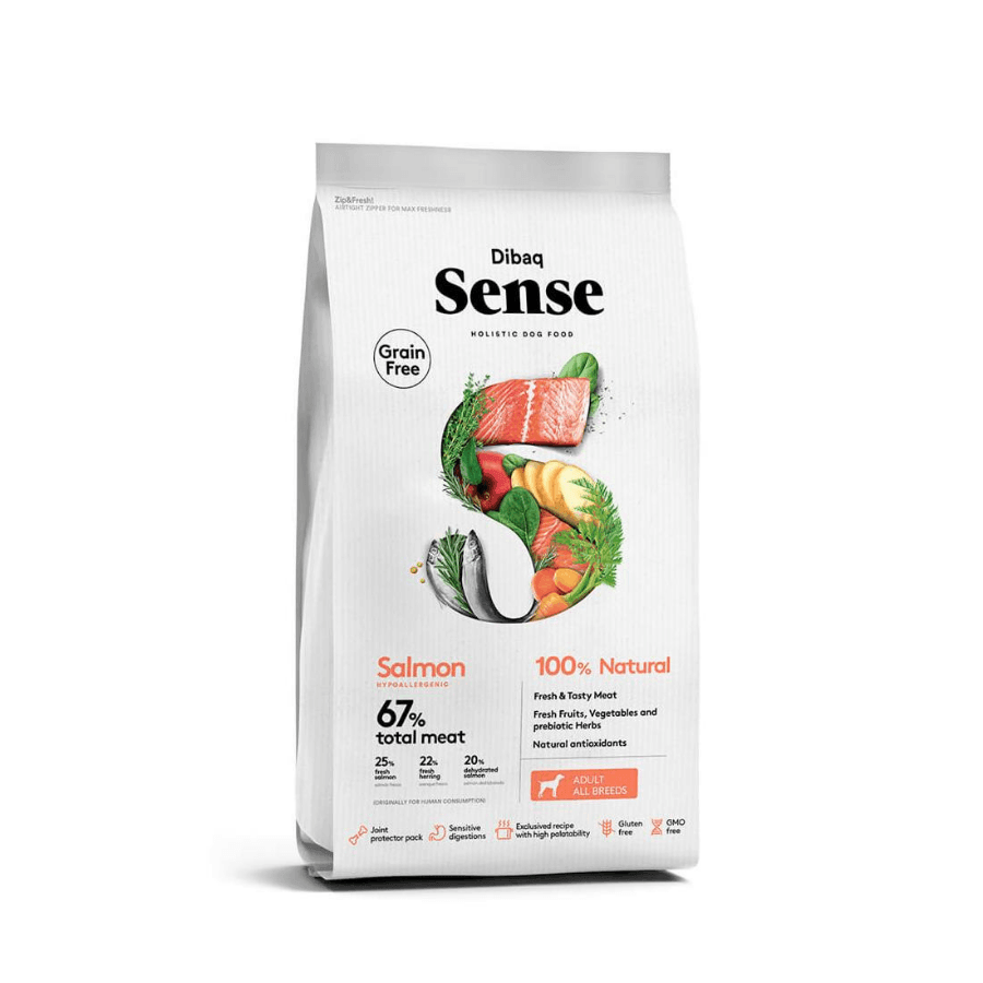 Dibaq Sense Salmón para Perro Adulto: Alimento hipoalergénico, protege articulaciones, piel y pelaje con ingredientes naturales. 🐾