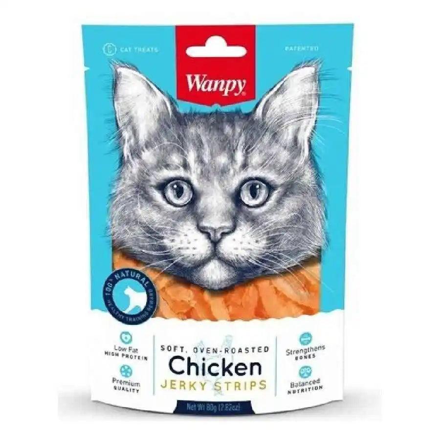 Descubre Wanpy Soft Chicken Jerky Strips para Gatos, un snack premium 100% natural para gatos de todas las edades. Textura suave, bajo en grasas, y rico en proteínas. ¡Una recompensa saludable para tu gathijo! 🐾